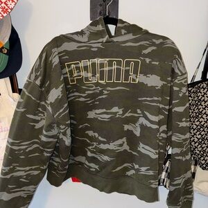 Puma Olive Green Camo Crewneck Sweatshirt